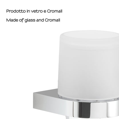 Distributore di sapone tondo di Gedy modello Giava da 150 ml in vetro e Cromall - Cromato by CeramicStore | Lo specialista del tuo bagno