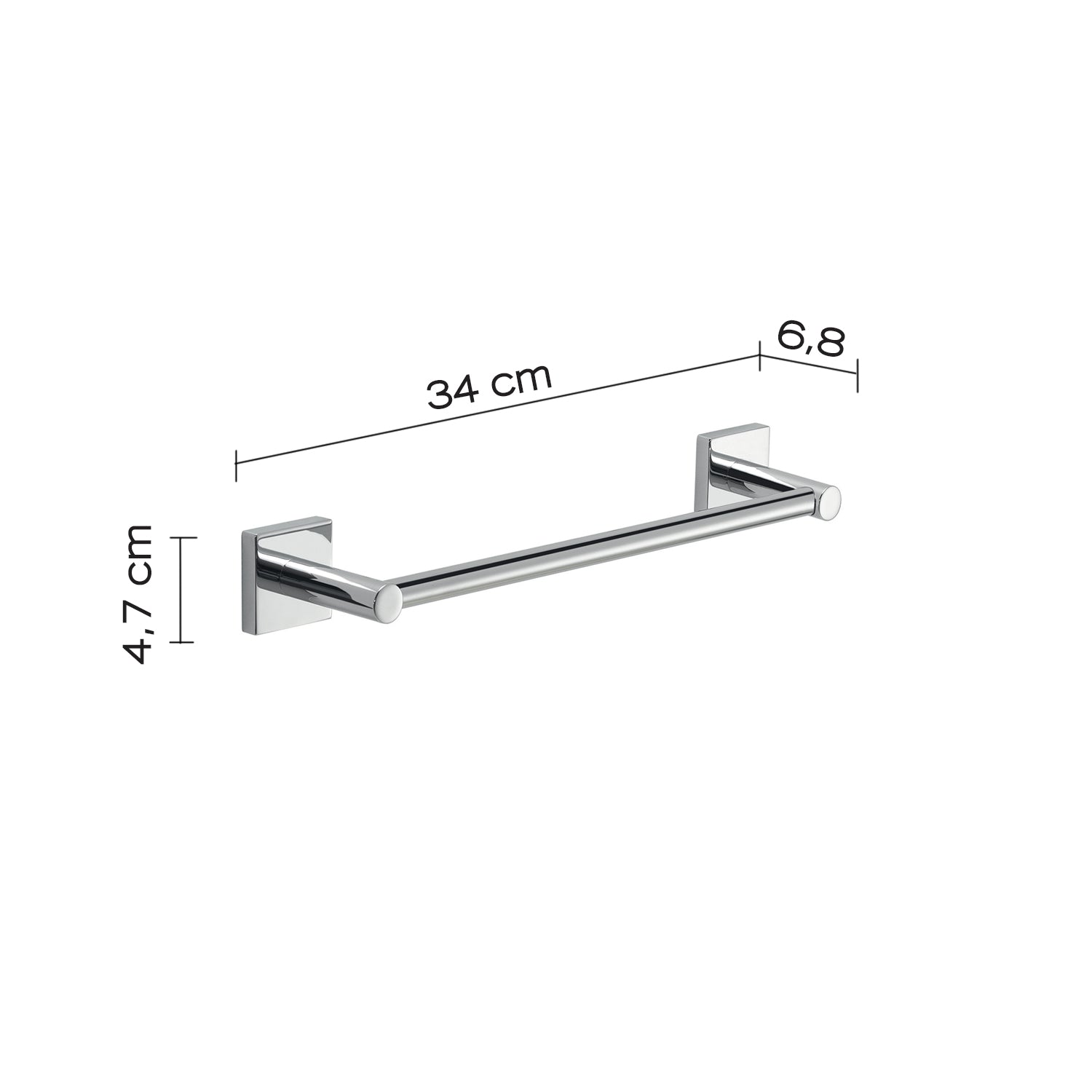 Portasalviette a muro 30 cm Fuji di Gedy - Cromato by CeramicStore | Lo specialista del tuo bagno
