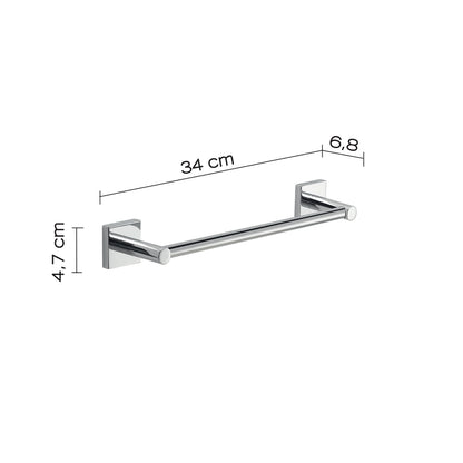 Portasalviette a muro 30 cm Fuji di Gedy - Cromato by CeramicStore | Lo specialista del tuo bagno
