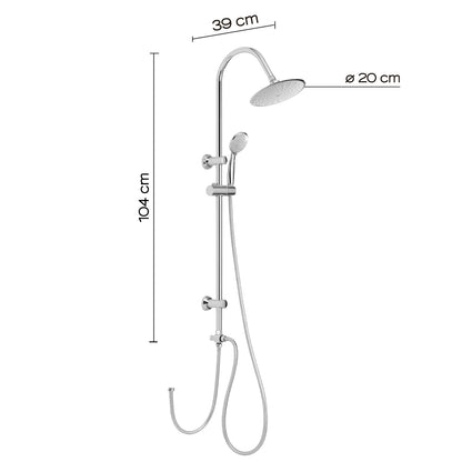 Colonna doccia regolabile con soffione tondo e doccetta a 4 getti di Gedy modello Easy 02 - Cromato by CeramicStore | Lo specialista del tuo bagno