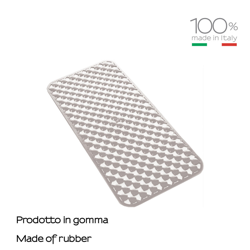 Tappeto antiscivolo vasca 36x71 in gomma modello Geo di Gedy - Bianco by CeramicStore | Lo specialista del tuo bagno