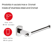 Porta carta igienica a parete di Gedy serie Edera Plus - Cromato