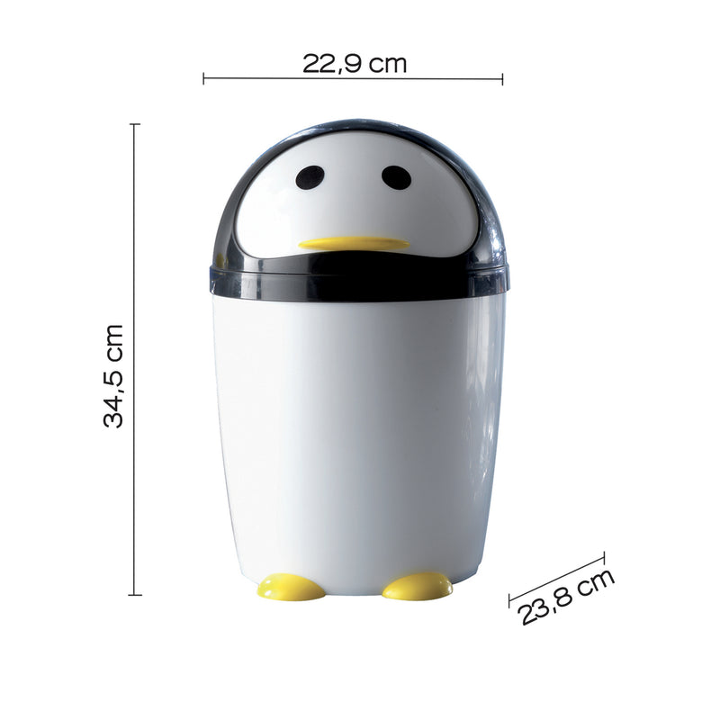 Portarifiuti 7.5 lt modello Peng di Gedy - Bianco/Nero by CeramicStore | Lo specialista del tuo bagno