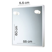 Specchio 55x60 cm con luci Gedy serie Junior - Bianco by CeramicStore | Lo specialista del tuo bagno