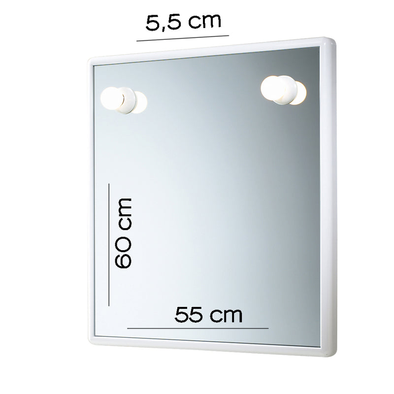 Specchio 55x60 cm con luci Gedy serie Junior - Bianco by CeramicStore | Lo specialista del tuo bagno