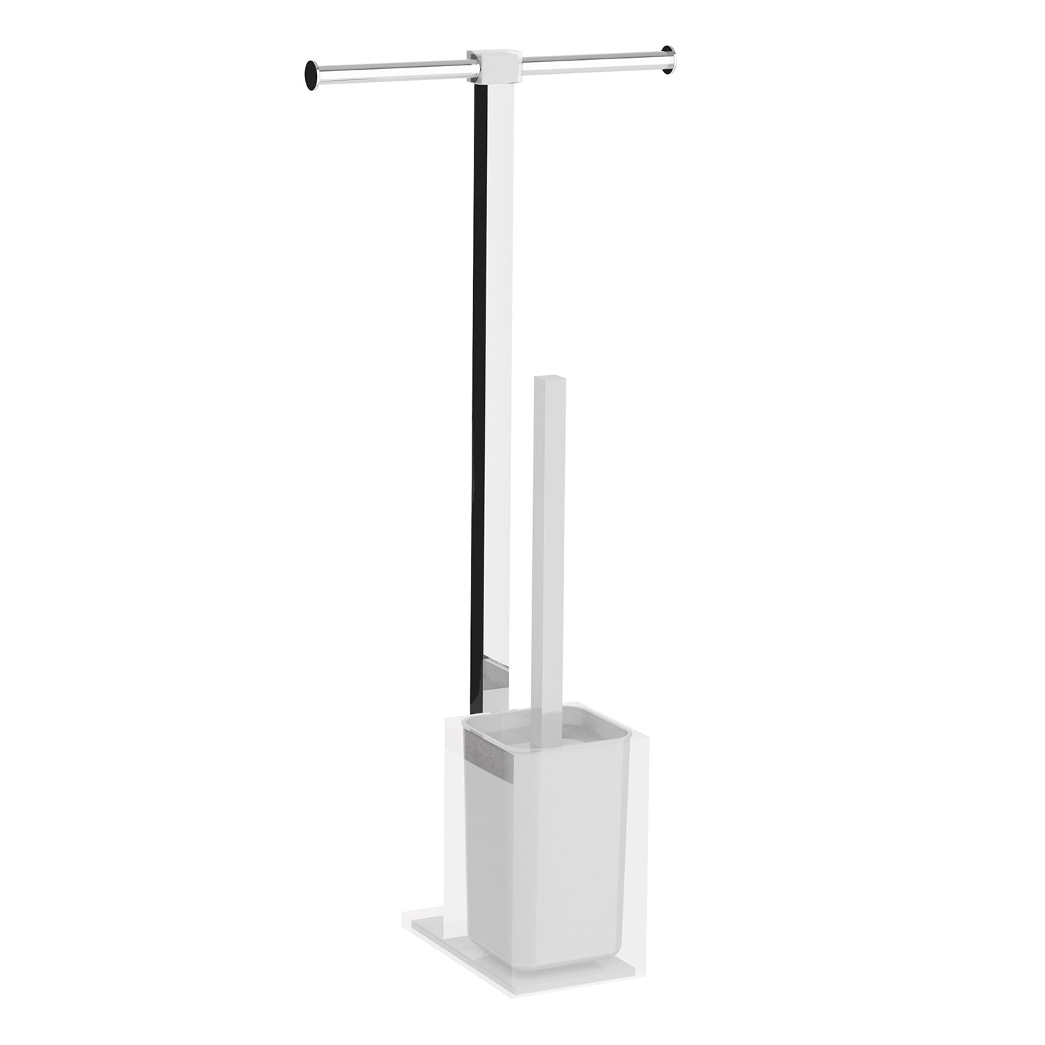 Piantana portarotolo e scopino wc in Acciaio Inox Gedy serie Rainbow - Bianco