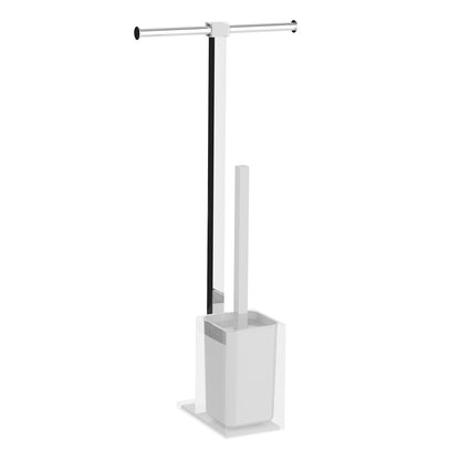 Piantana portarotolo e scopino wc in Acciaio Inox Gedy serie Rainbow - Bianco