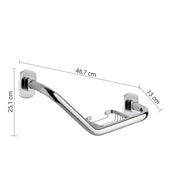Maniglione 135° con portasapone modello Edera di Gedy - Cromato by CeramicStore | Lo specialista del tuo bagno