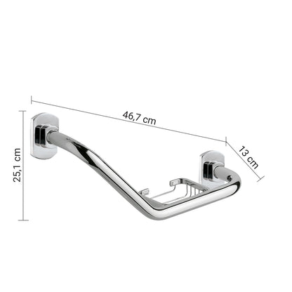 Maniglione 135° con portasapone modello Edera di Gedy - Cromato by CeramicStore | Lo specialista del tuo bagno