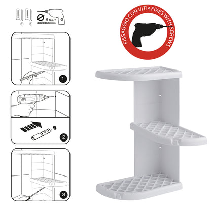 Portaoggetti doccia angolare modello Oscar di Gedy - Bianco by CeramicStore | Lo specialista del tuo bagno