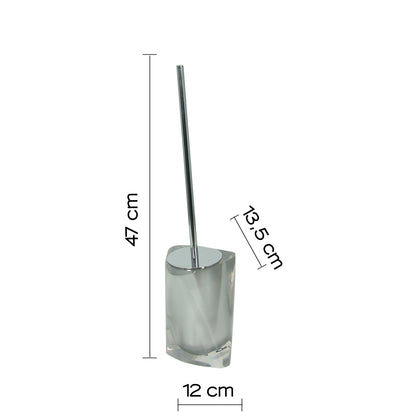 Scopino da appoggio con ciuffo in setole Gedy serie Twist - Argento by CeramicStore | Lo specialista del tuo bagno