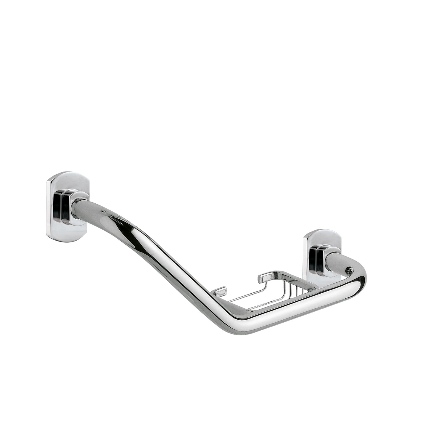 Maniglione 135° con portasapone modello Edera di Gedy - Cromato by CeramicStore | Lo specialista del tuo bagno