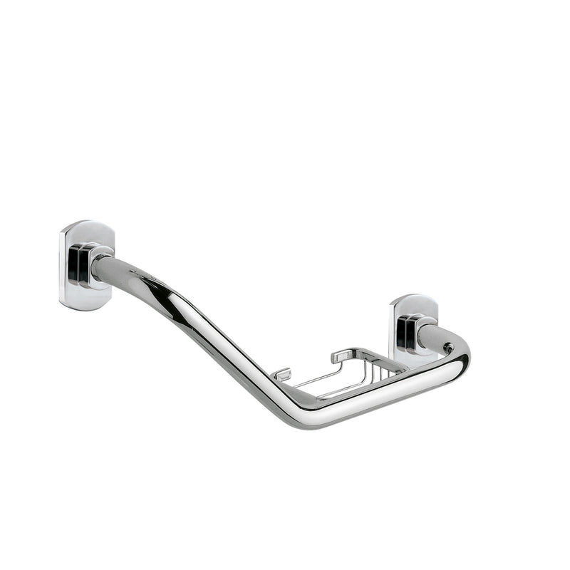 Maniglione 135° con portasapone modello Edera di Gedy - Cromato by CeramicStore | Lo specialista del tuo bagno