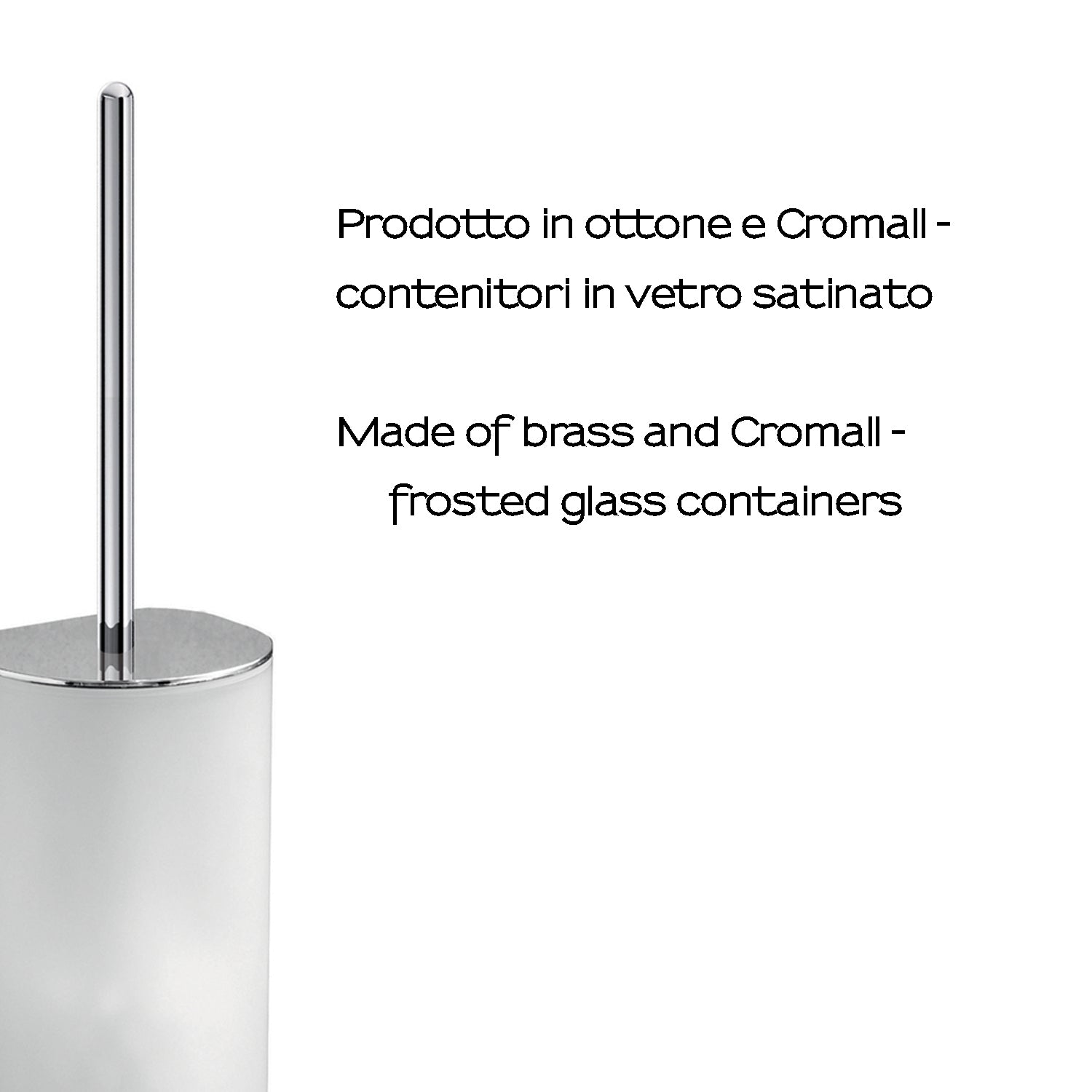 Scopino a parete con ciuffo in setole Kent di Gedy - Cromato by CeramicStore | Lo specialista del tuo bagno