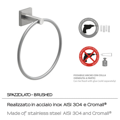 Portasalviette ad anello Fuji di Gedy - Spazzolato by CeramicStore | Lo specialista del tuo bagno