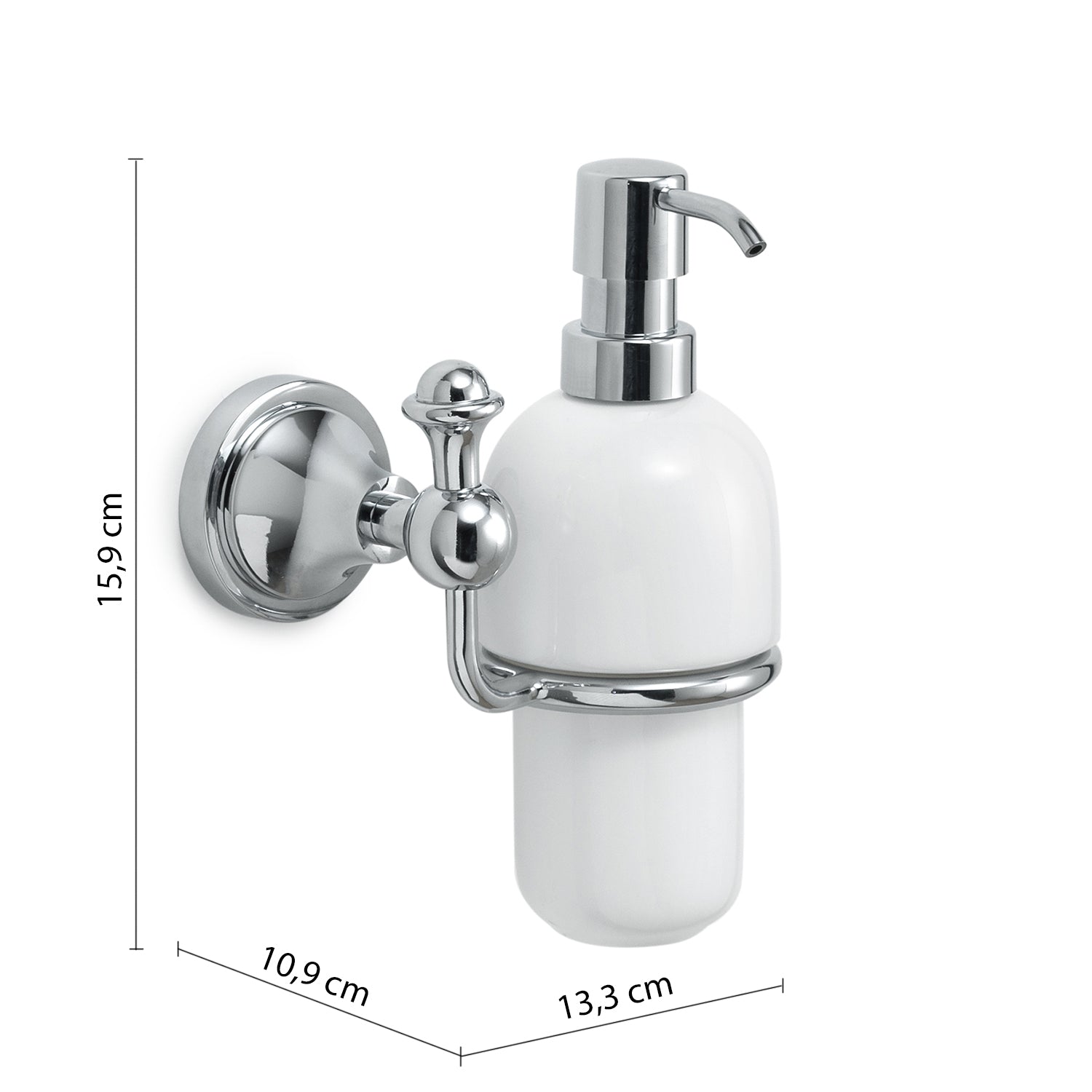 Dispenser sapone a parete con erogatore cromato Nevis di Gedy - Cromato by CeramicStore | Lo specialista del tuo bagno