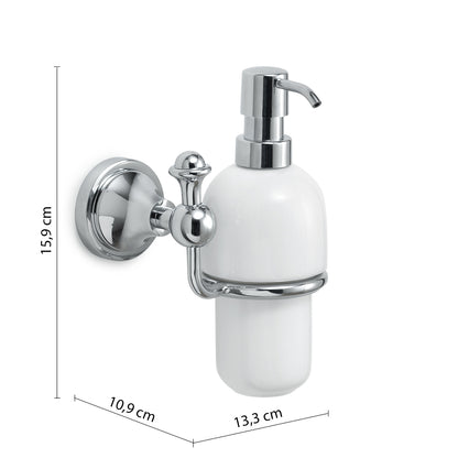 Dispenser sapone a parete con erogatore cromato Nevis di Gedy - Cromato by CeramicStore | Lo specialista del tuo bagno
