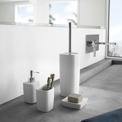 Portaspazzolini in ceramica Gedy serie Kelly - Bianco