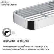 Portaoggetti doccia Rettangolare Outline in Acciaio Inox AISI 304 di Gedy - Cromato by CeramicStore | Lo specialista del tuo bagno