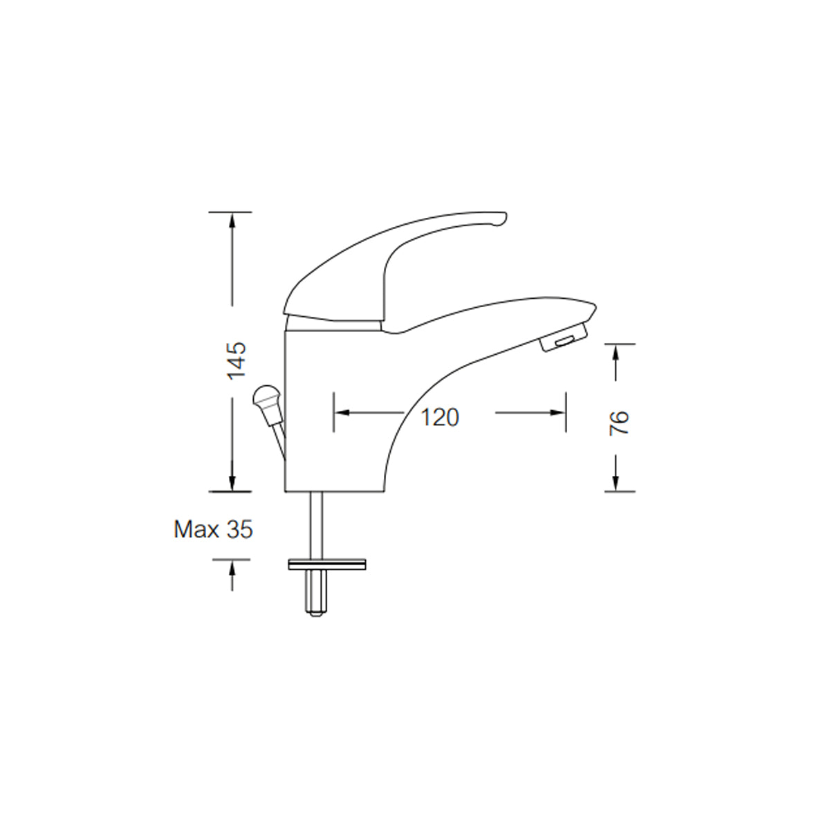 Monocomando lavabo Rubiflux serie Diamond - Cromo