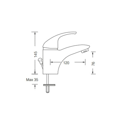 Monocomando lavabo Rubiflux serie Diamond - Cromo