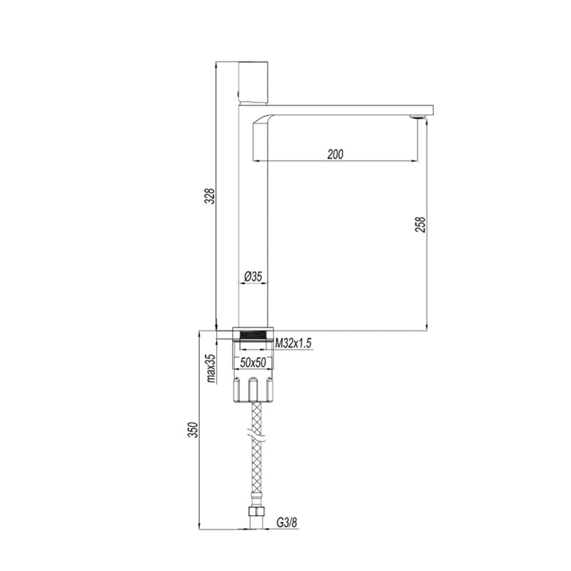 Miscelatore lavabo alto RubiFlux Sculpt con leva incisa - Cromo spazzolato