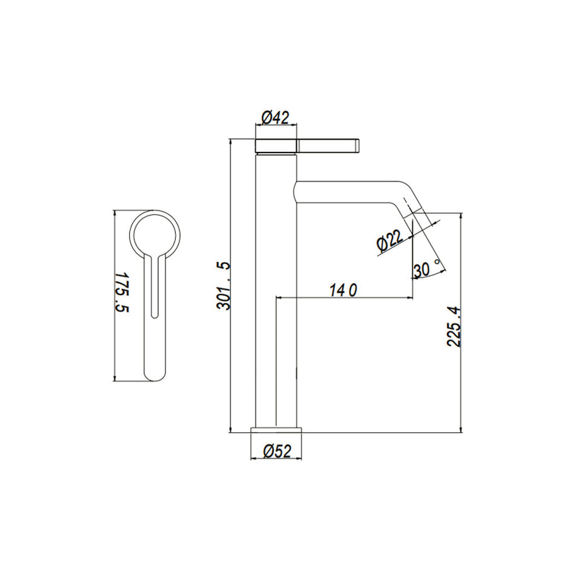 RubiFlux Tundra Tall Basin Mixer – Various Finishes