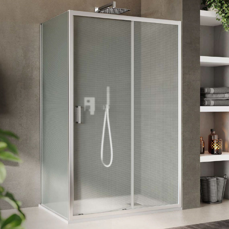 Porta doccia scorrevole cm 100 in cristallo anticalcare Opaco 6 mm e telaio in alluminio collezione Way by DocciaGo