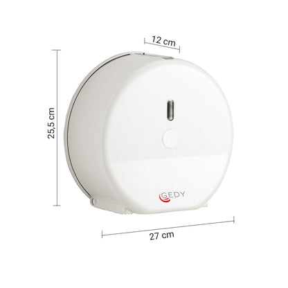 Distributore per rotoli di carta igienica di max 24.5 cm modello Jumbo Mini di Gedy - Bianco