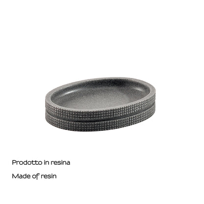 Portasapone in resina Gedy serie Petra - Grigio