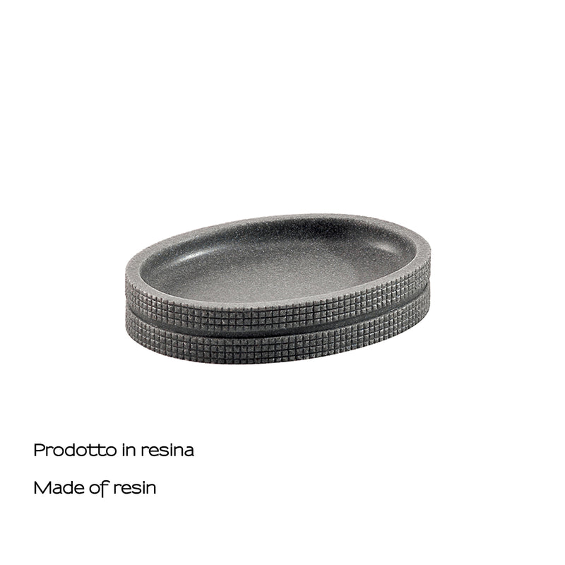 Portasapone in resina Gedy serie Petra - Grigio