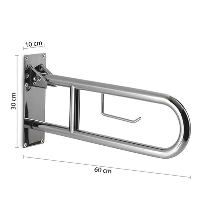 Appoggio ribaltabile con portarotolo modello Snug di Gedy - Cromato