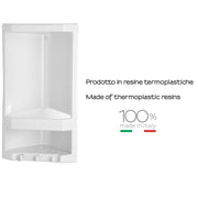 Portaoggetti angolare a 2 ripiani Junior di Gedy - Bianco by CeramicStore | Lo specialista del tuo bagno
