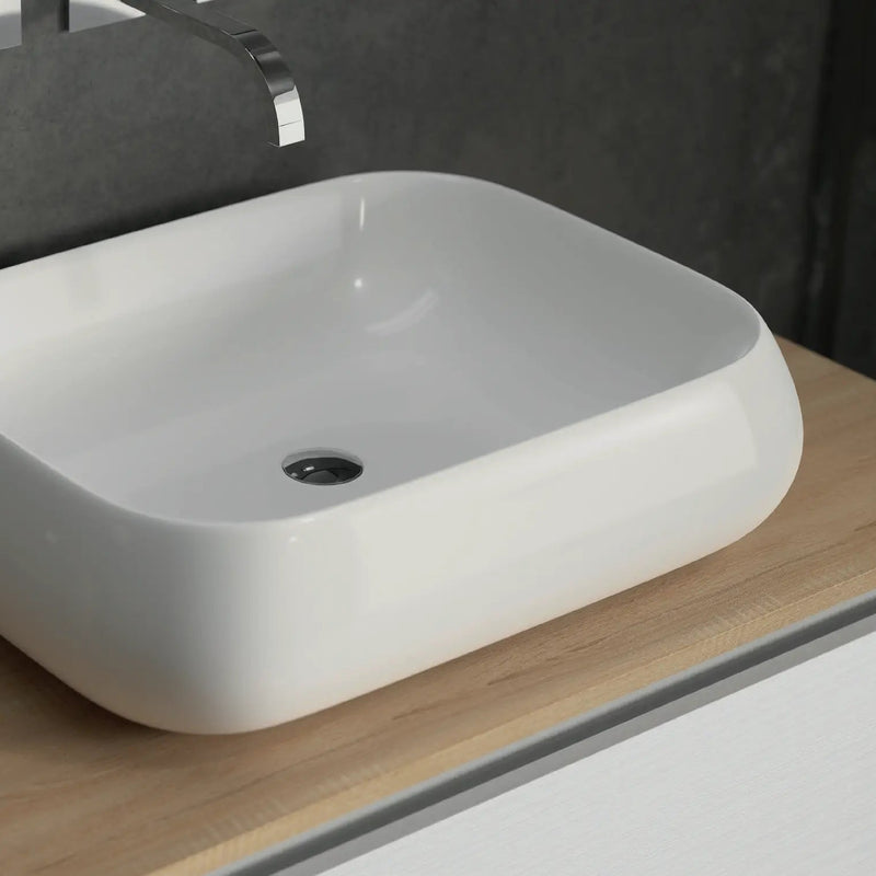 Mobile bagno sospeso Sofia 90 con lavabo e specchio retroilluminato LED Made in Italy - Cubi&Co
