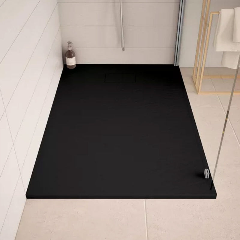 Plateau de douche Stone Essence 70x120 blanc effet pierre Slim H 2,6 cm