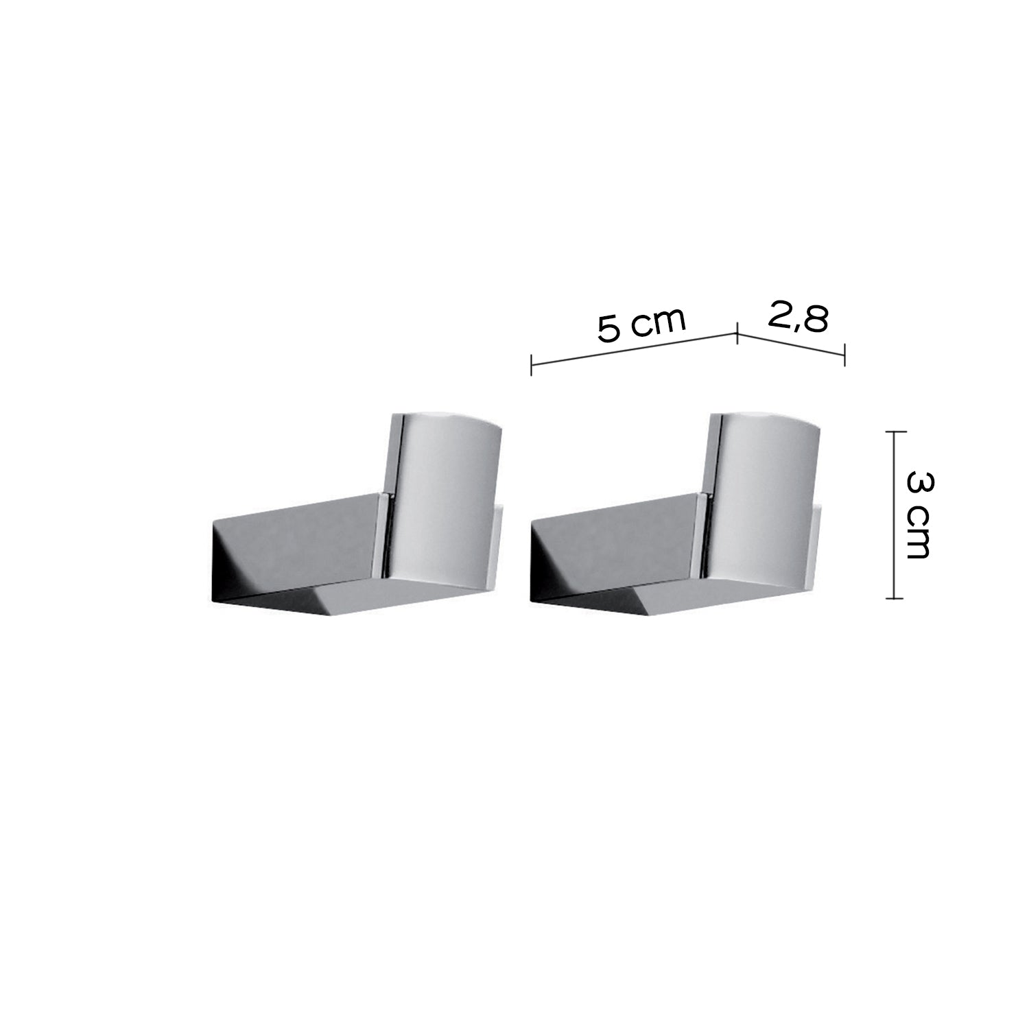 Appendiabiti 2 pezzi a parete Kent di Gedy - Cromato by CeramicStore | Lo specialista del tuo bagno