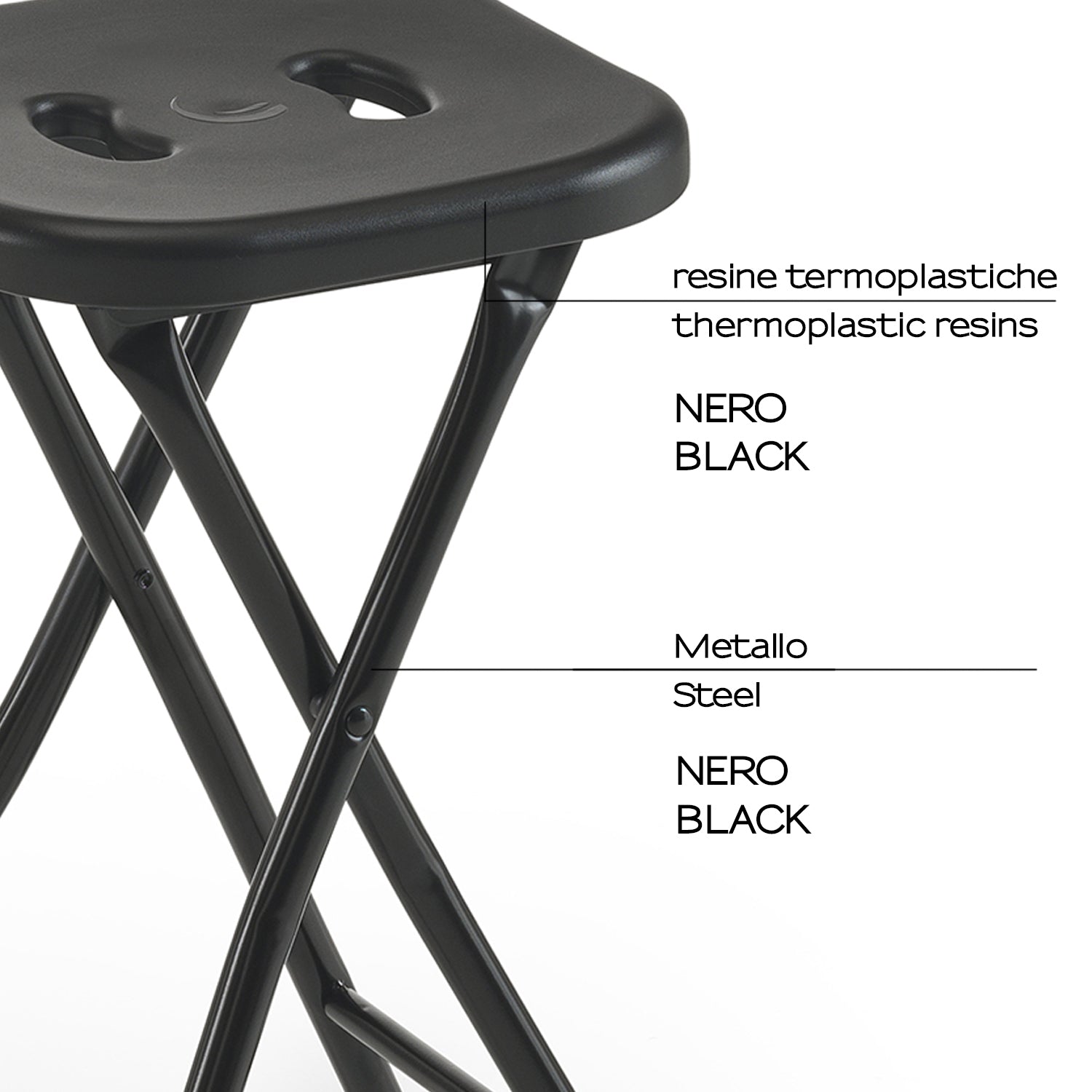Sgabello richiudibile Gedy - Nero