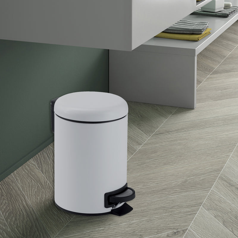 Portarifiuti 5 lt in Acciaio Inox modello Potty di Gedy - Bianco Matt by CeramicStore | Lo specialista del tuo bagno