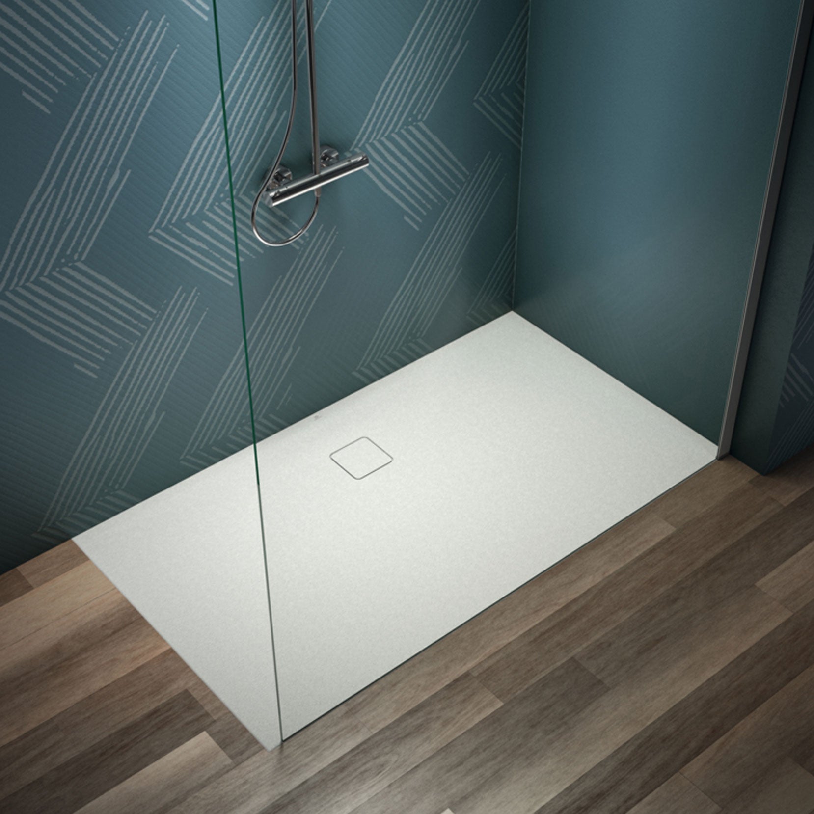 Piatto Doccia  Ideal Standarad Ultra Flat Evo 90x170 cm Bianco Seta in StoneTech completo di copripiletta
