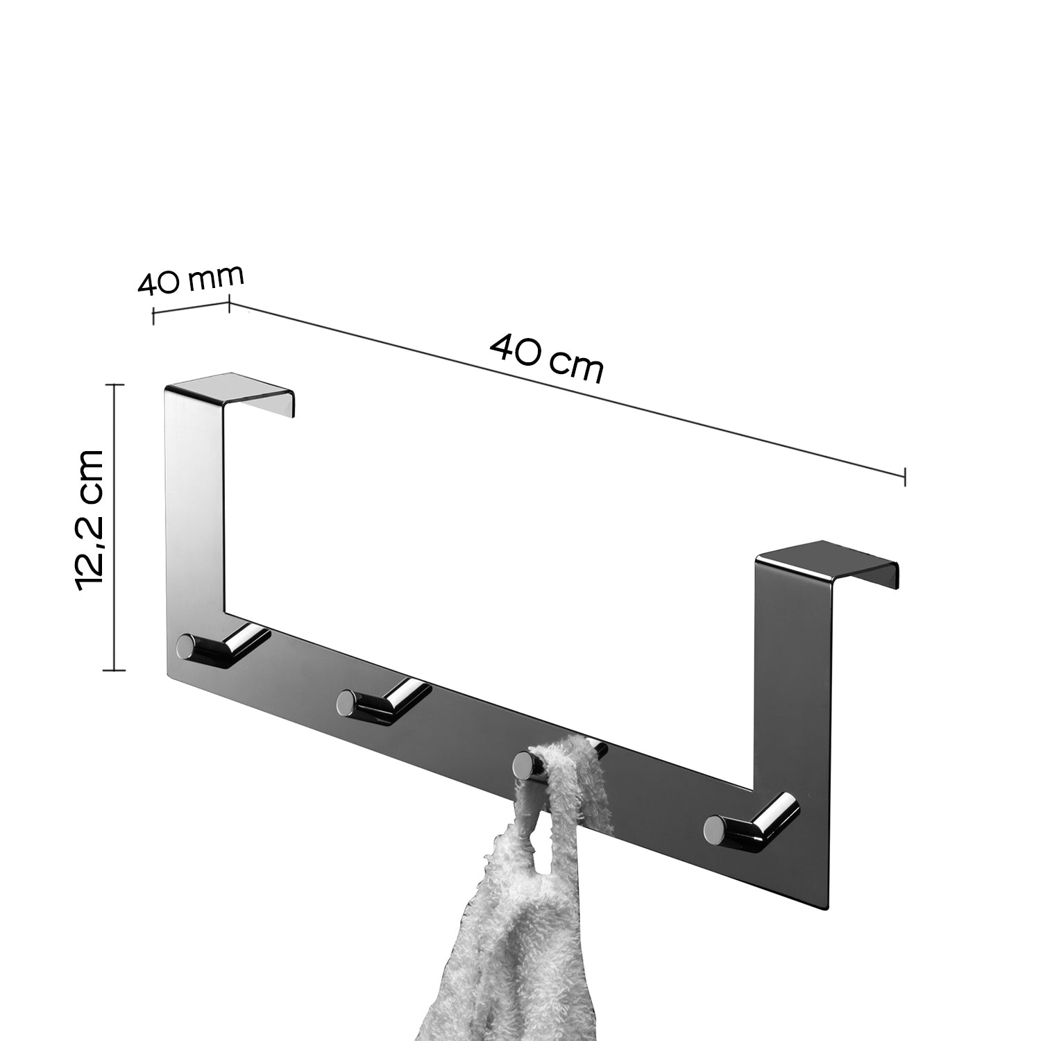 Appendiabiti Morgana multiplo sopraporta da 40 mm - Cromato by CeramicStore | Lo specialista del tuo bagno
