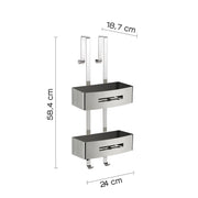 Portaoggetti doccia appendibile a 2 ripiani modello Poseidon di Gedy - Lucido by CeramicStore | Lo specialista del tuo bagno