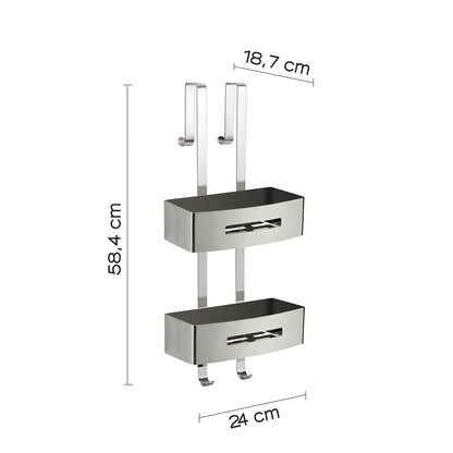Portaoggetti doccia appendibile a 2 ripiani modello Poseidon di Gedy - Lucido by CeramicStore | Lo specialista del tuo bagno