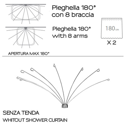 Supporto tenda doccia fino a 180° - Gedy by CeramicStore | Lo specialista del tuo bagno