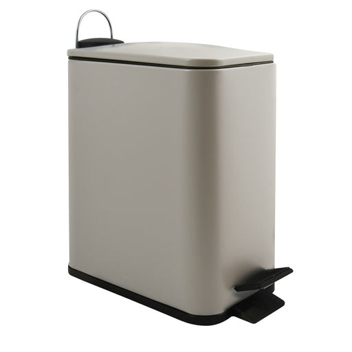 Pattumiera a pedale modello Erik in acciaio capienza 5 litri colore tortora opaco by CeramicStore | Lo specialista del tuo bagno