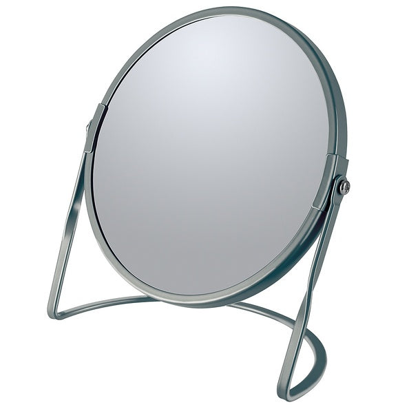 Specchio ingranditore da tavolo su base in acciaio modello Akira colore grigio opaco by CeramicStore | Lo specialista del tuo bagno