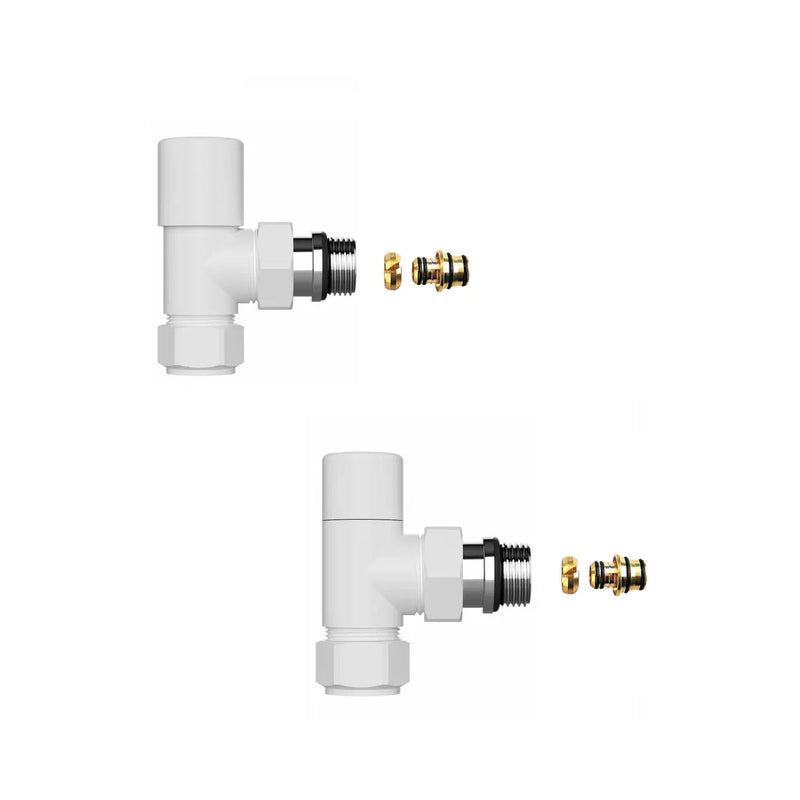 Kit Valvola e Detentore per termoarredo da bagno finitura Bianco CSRadiators