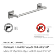 Portasalviette a muro 30 cm Fuji di Gedy - Spazzolato by CeramicStore | Lo specialista del tuo bagno