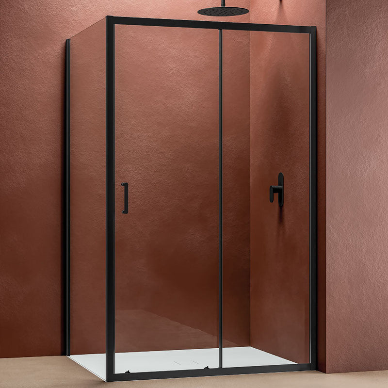 Eck-Duschkabine Loop 70x90 aus Aluminium und kalkabweisendem Glas Smart Clean