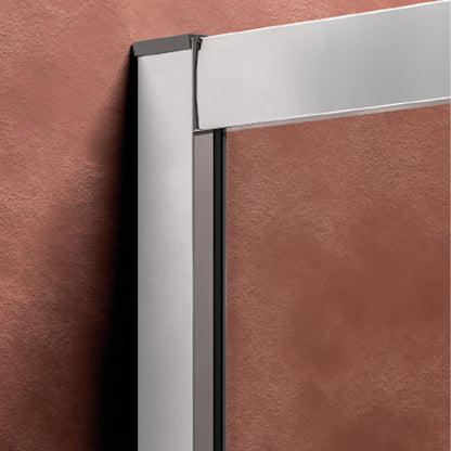 Lato fisso Perla 80 cm alluminio brillantato e cristallo trasparente anticalcare collezione Perla By Docciago