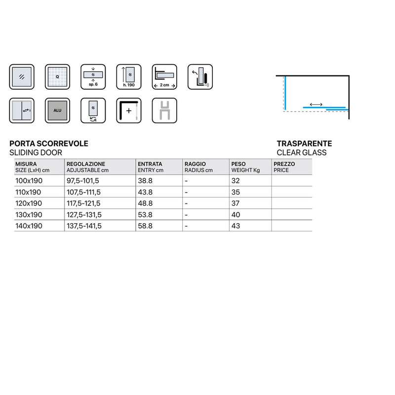 Eck-Duschkabine Loop 70x90 aus Aluminium und kalkabweisendem Glas Smart Clean